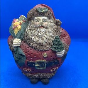 Decorative Christmas Holiday Round Santa Figurine